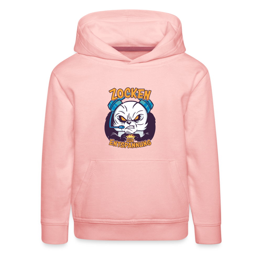 Panda Zocken zur Entspannung Kinder Premium Hoodie - Kristallrosa