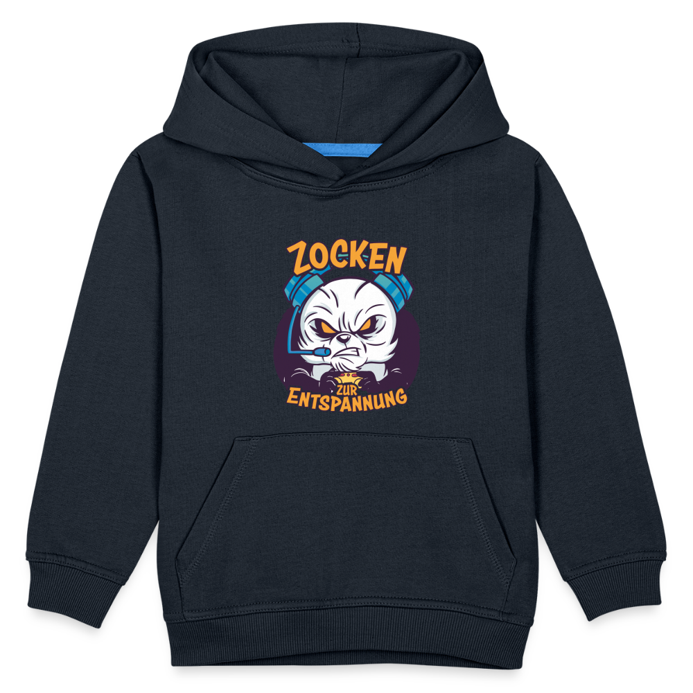 Panda Zocken zur Entspannung Kinder Premium Hoodie - Navy