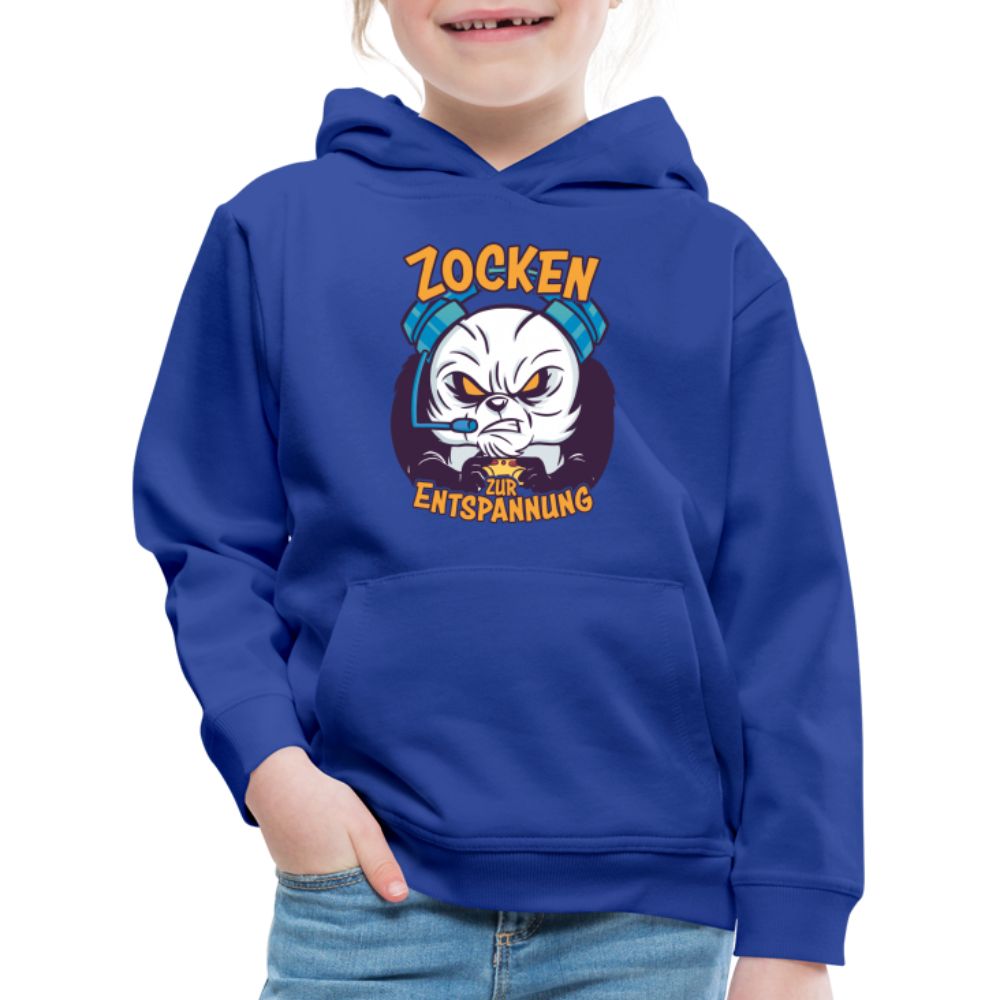 Panda Zocken zur Entspannung Kinder Premium Hoodie - Royalblau