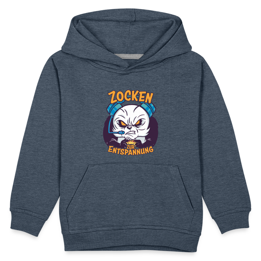 Panda Zocken zur Entspannung Kinder Premium Hoodie - Jeansblau