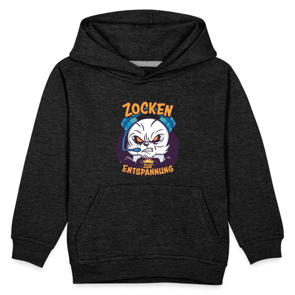 Panda Zocken zur Entspannung Kinder Premium Hoodie - Anthrazit