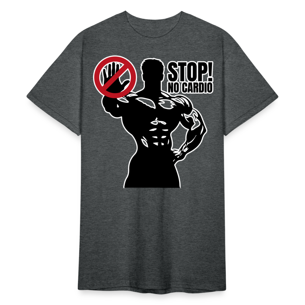 No Cardio Powerlifter Strongman Bodybuilder Gewichtheber | Männer T-Shirt - Dunkelgrau meliert