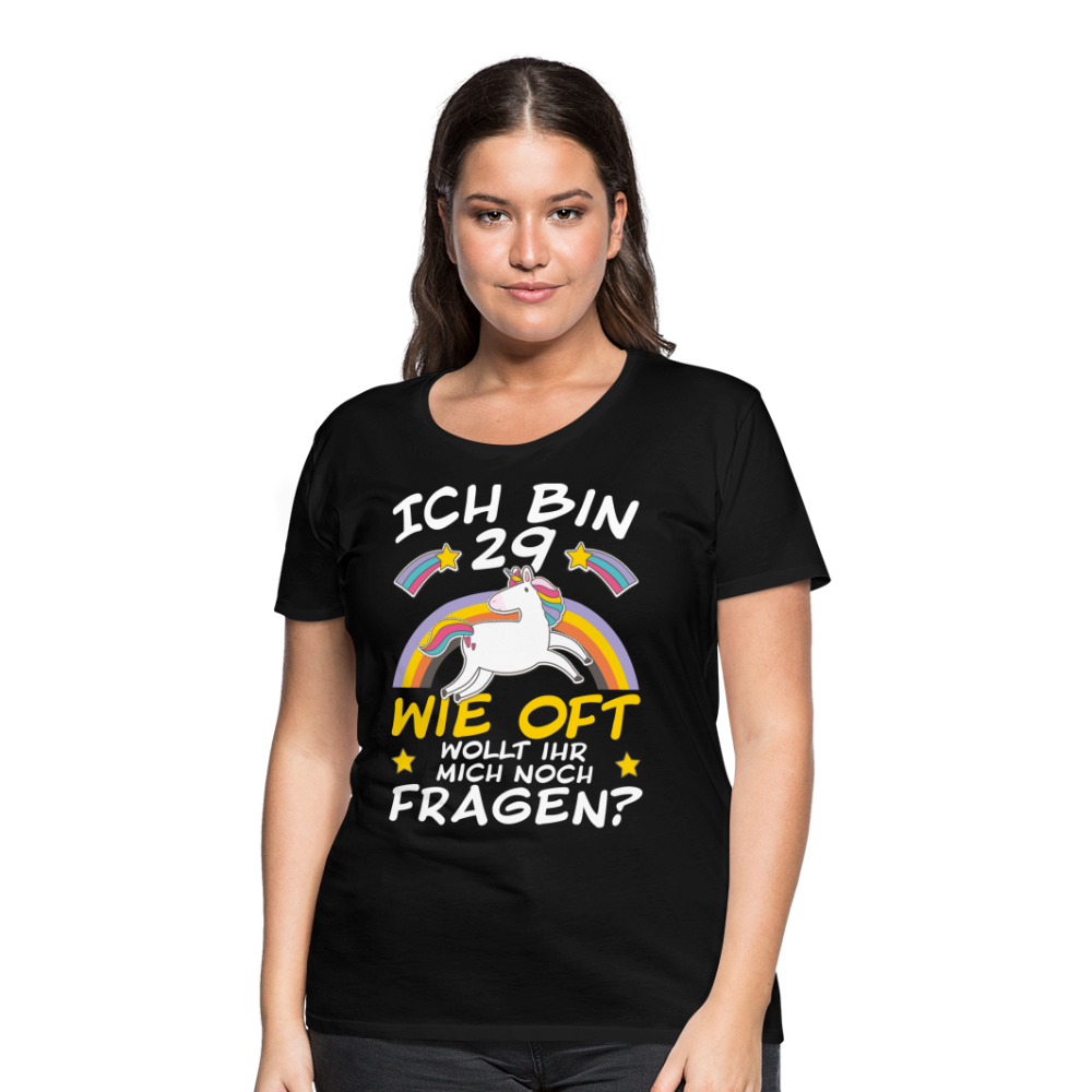 29 Einhorn | Frauen Premium T-Shirt - Schwarz