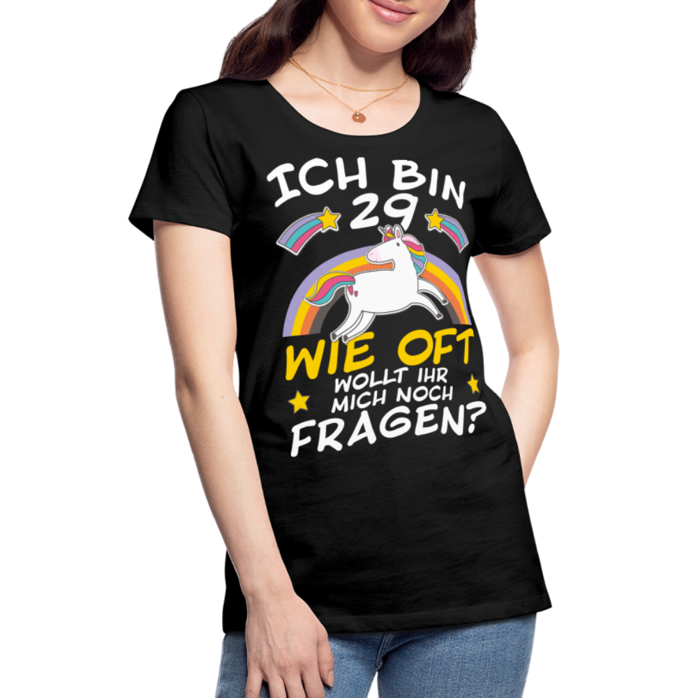 29 Einhorn | Frauen Premium T-Shirt - Schwarz