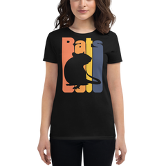 Farbratte Vintage Schrift | Frauen T-Shirt für Rattenhalterin