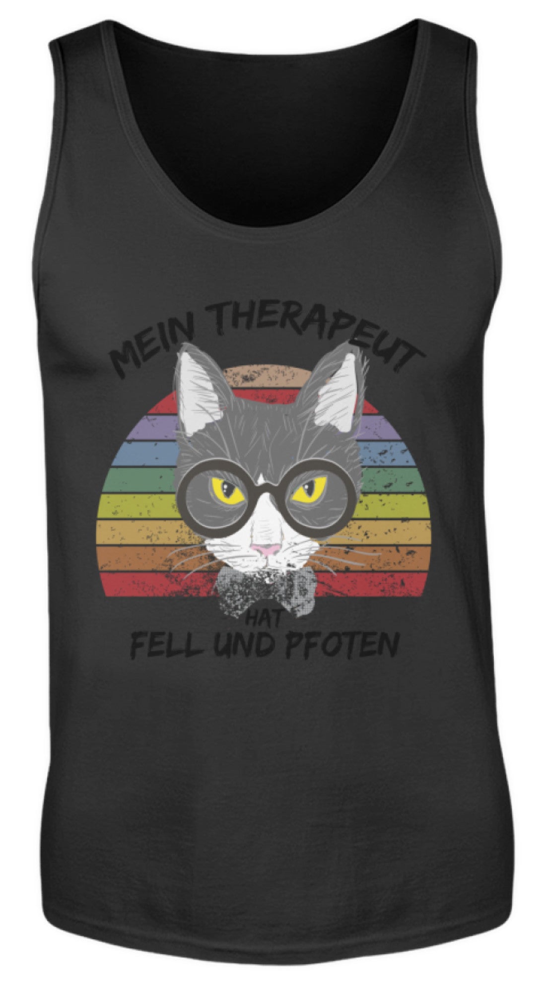 Zeigt katzen therapeut lustiger spruch herren tanktop in Farbe White