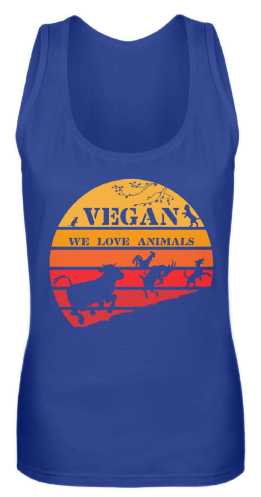 Zeigt vegan vintage sonne schones retro motiv fur veganer frauen tanktop in Farbe Pinky