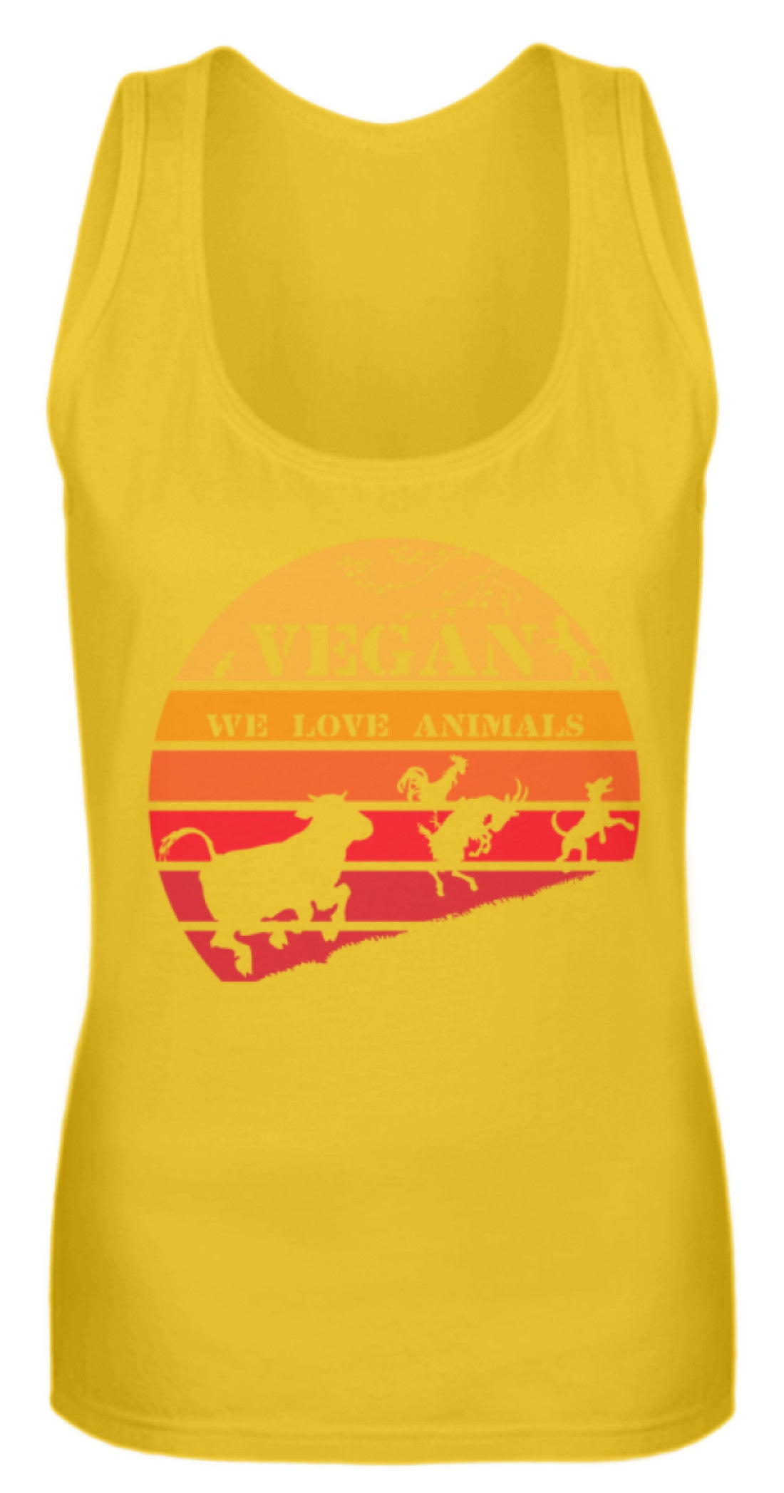 Zeigt vegan vintage sonne schones retro motiv fur veganer frauen tanktop in Farbe Pinky