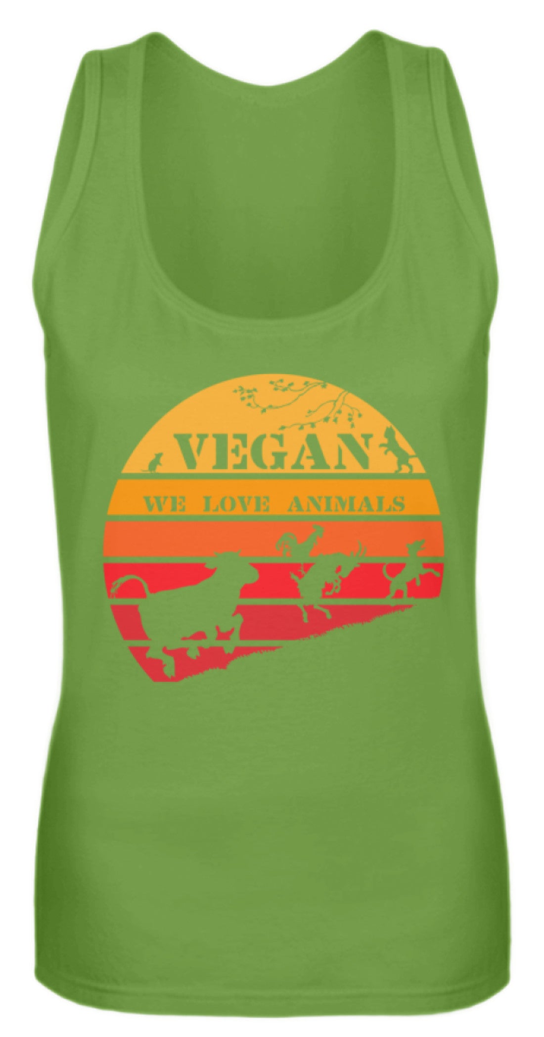 Zeigt vegan vintage sonne schones retro motiv fur veganer frauen tanktop in Farbe White