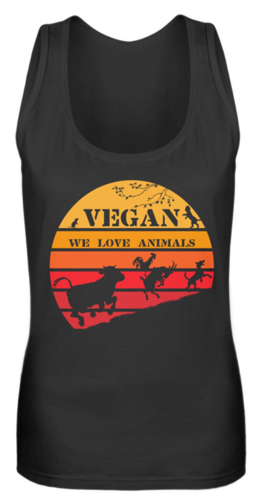 Zeigt vegan vintage sonne schones retro motiv fur veganer frauen tanktop in Farbe Purple