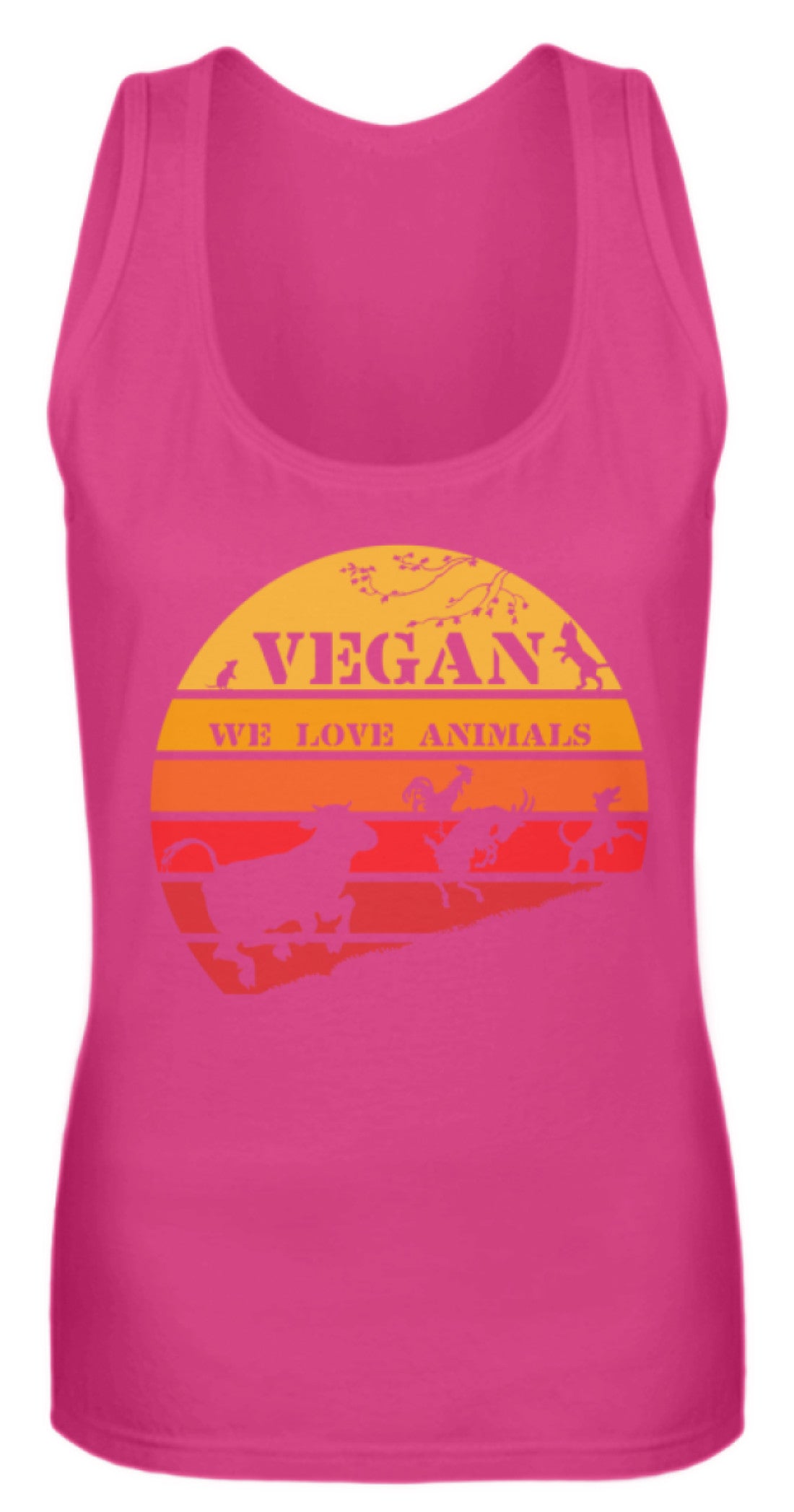 Zeigt vegan vintage sonne schones retro motiv fur veganer frauen tanktop in Farbe White