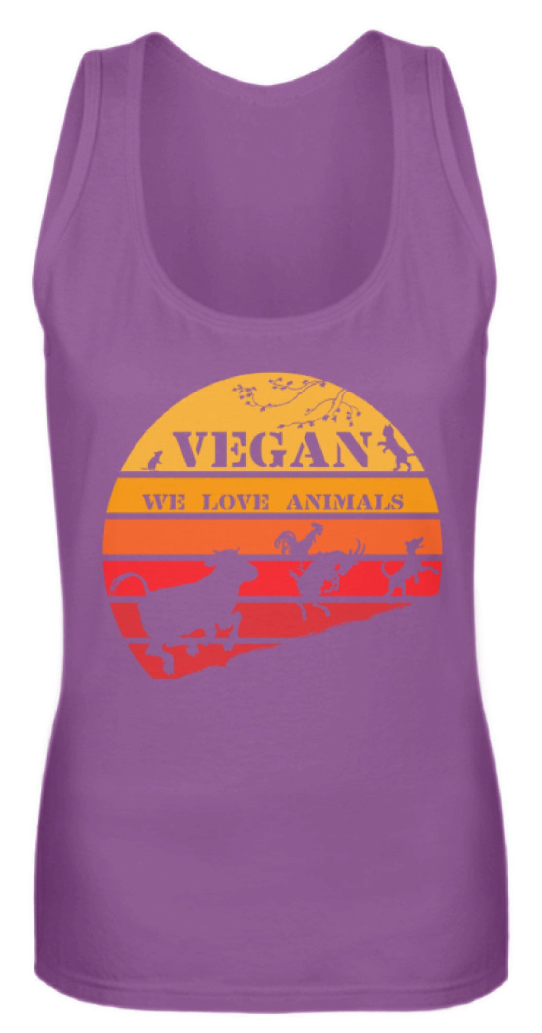 Zeigt vegan vintage sonne schones retro motiv fur veganer frauen tanktop in Farbe White