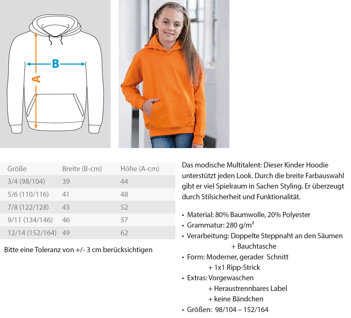 Zeigt degu vintage retro eighties style kinder hoodie in Farbe Jet Schwarz