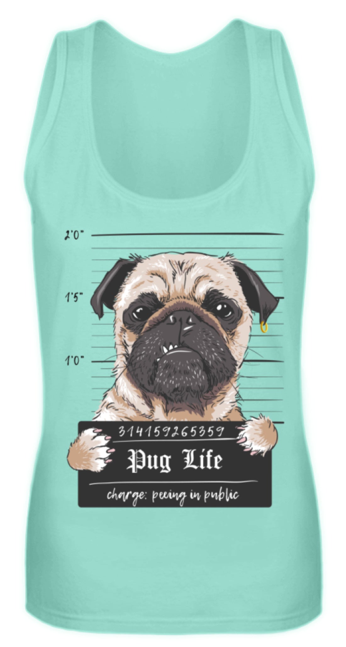 Zeigt krimineller mops lustiger hund schones geschenk fur alle mops besitzer pug life frauen tanktop in Farbe White