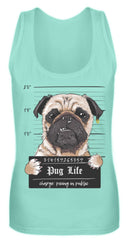 Zeigt krimineller mops lustiger hund schones geschenk fur alle mops besitzer pug life frauen tanktop in Farbe White