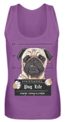 Zeigt krimineller mops lustiger hund schones geschenk fur alle mops besitzer pug life frauen tanktop in Farbe White