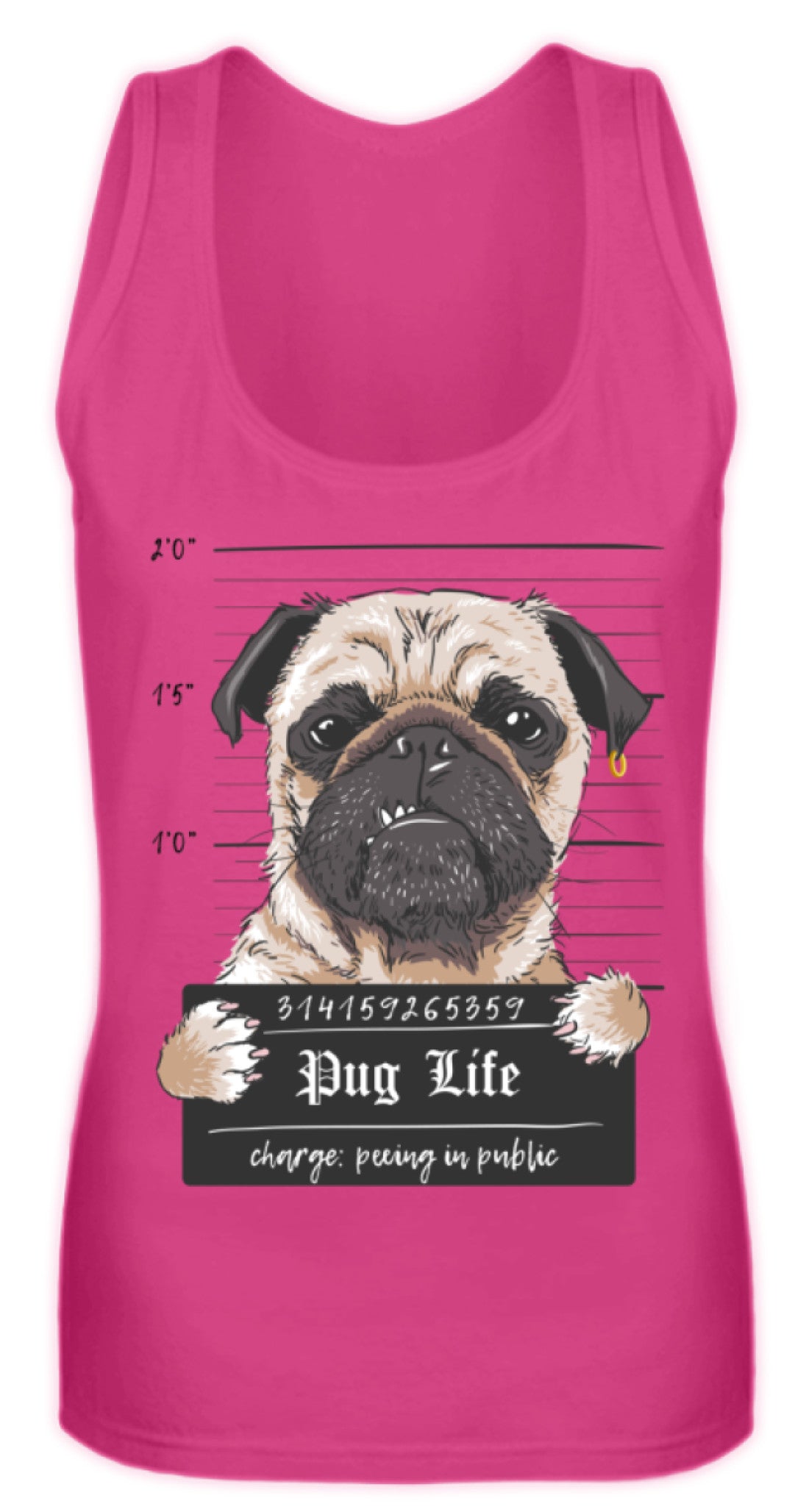Zeigt krimineller mops lustiger hund schones geschenk fur alle mops besitzer pug life frauen tanktop in Farbe White