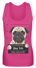 Zeigt krimineller mops lustiger hund schones geschenk fur alle mops besitzer pug life frauen tanktop in Farbe White