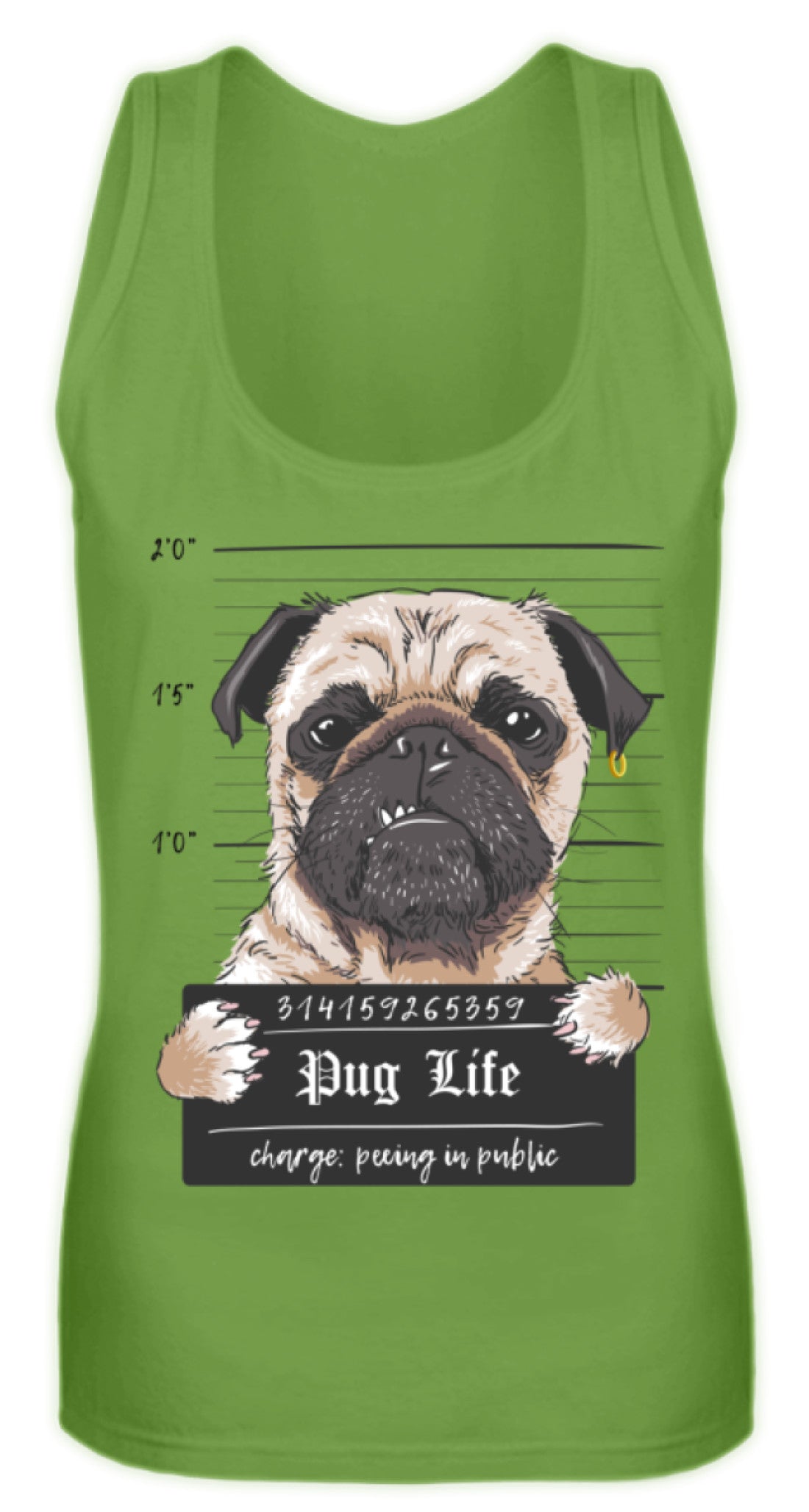 Zeigt krimineller mops lustiger hund schones geschenk fur alle mops besitzer pug life frauen tanktop in Farbe White