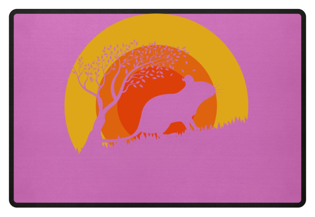 Zeigt degus sun vintage retro fussmatte in Farbe Purple