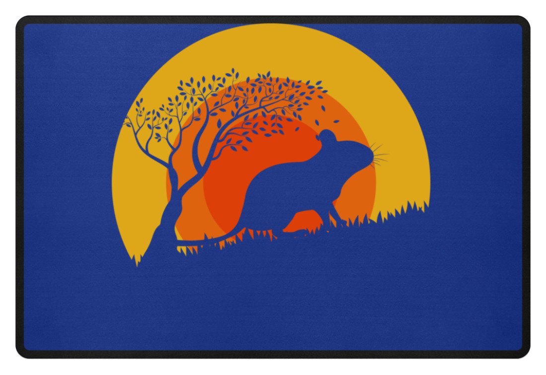 Zeigt degus sun vintage retro fussmatte in Farbe Royal