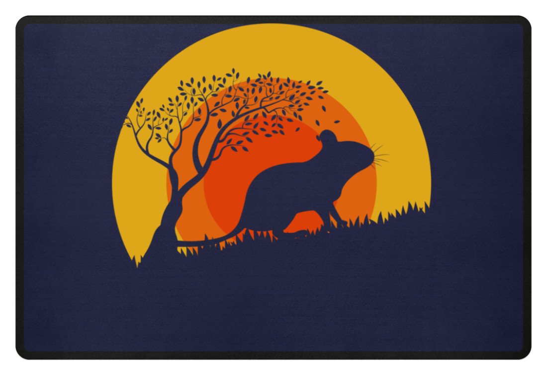 Zeigt degus sun vintage retro fussmatte in Farbe Navy