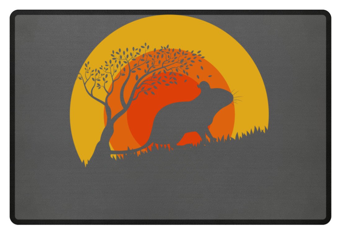 Zeigt degus sun vintage retro fussmatte in Farbe Grey