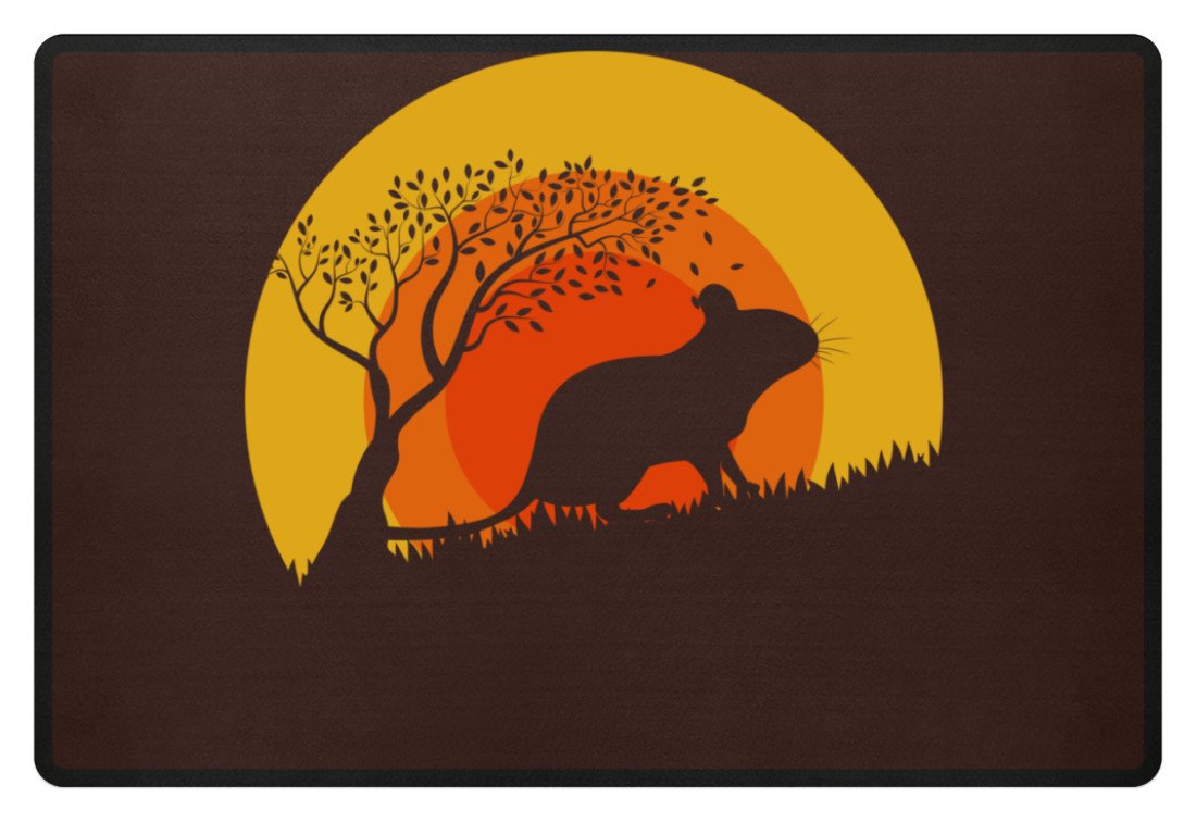 Zeigt degus sun vintage retro fussmatte in Farbe Brown