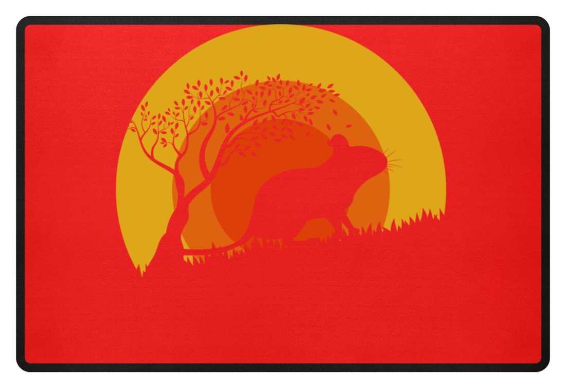 Zeigt degus sun vintage retro fussmatte in Farbe 
