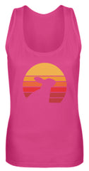 Zeigt kaninchen schones liebenswertes retro motiv mit hase vintage frauen tanktop in Farbe Black
