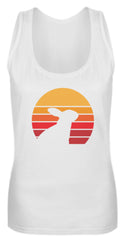 Zeigt kaninchen schones liebenswertes retro motiv mit hase vintage frauen tanktop in Farbe Black