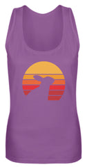 Zeigt kaninchen schones liebenswertes retro motiv mit hase vintage frauen tanktop in Farbe Black