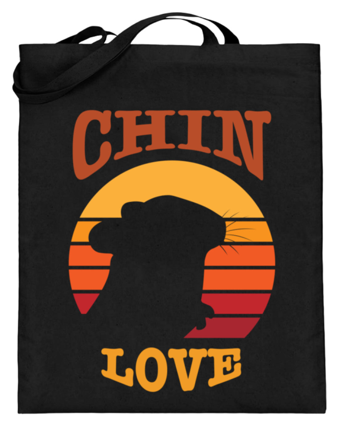 Chinchilla Love | Geschenk für Chinchillabesitzer | Jutebeutel in Blau in Größe 38cm-42cm