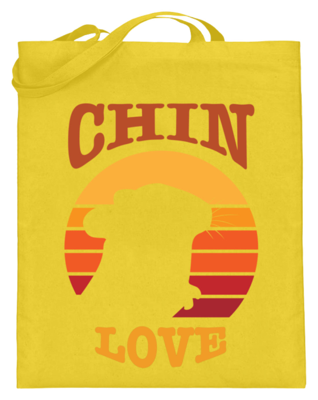 Zeigt chinchilla love vintage geschenk fur besitzer von chinchillas jutebeutel mit langen henkeln in Farbe Mittelorange