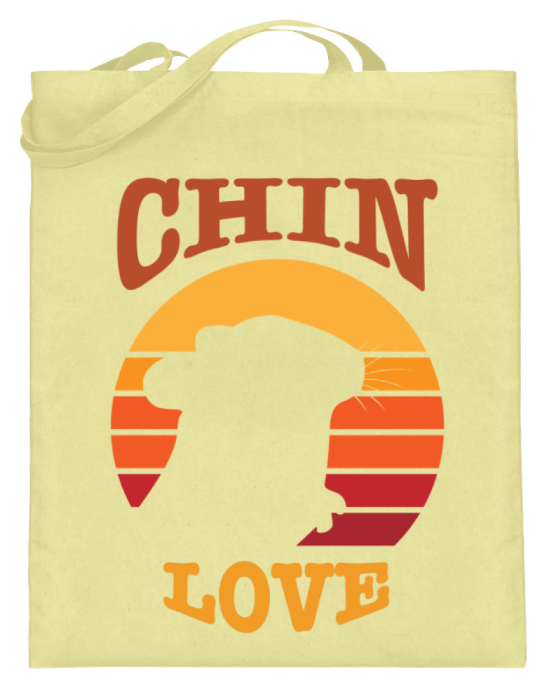 Zeigt chinchilla love vintage geschenk fur besitzer von chinchillas jutebeutel mit langen henkeln in Farbe Zinkgelb