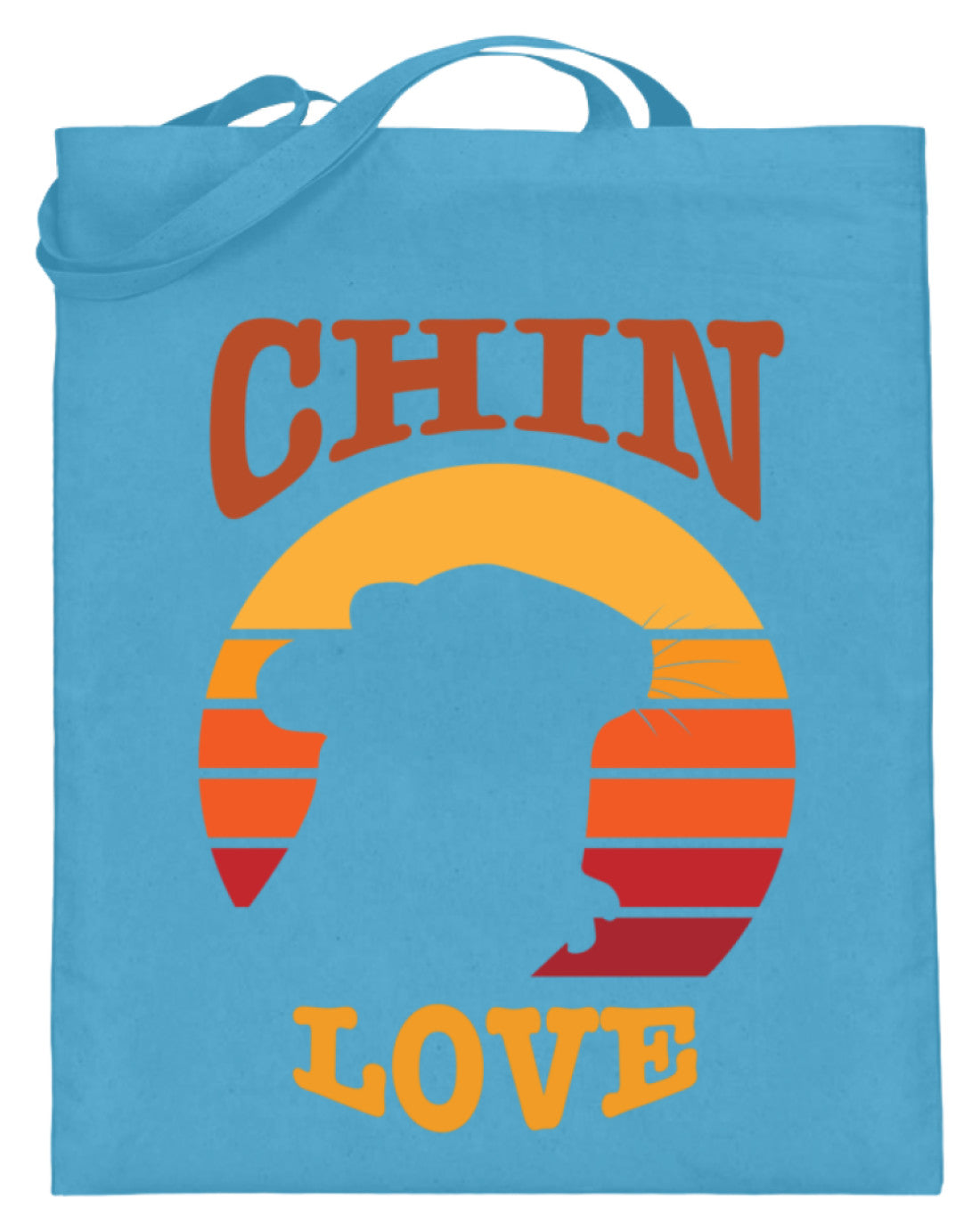 Zeigt chinchilla love vintage geschenk fur besitzer von chinchillas jutebeutel mit langen henkeln in Farbe Weiß