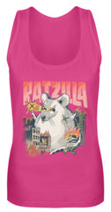 Zeigt ratzilla lustiges ratten monster frauen tanktop in Farbe Black