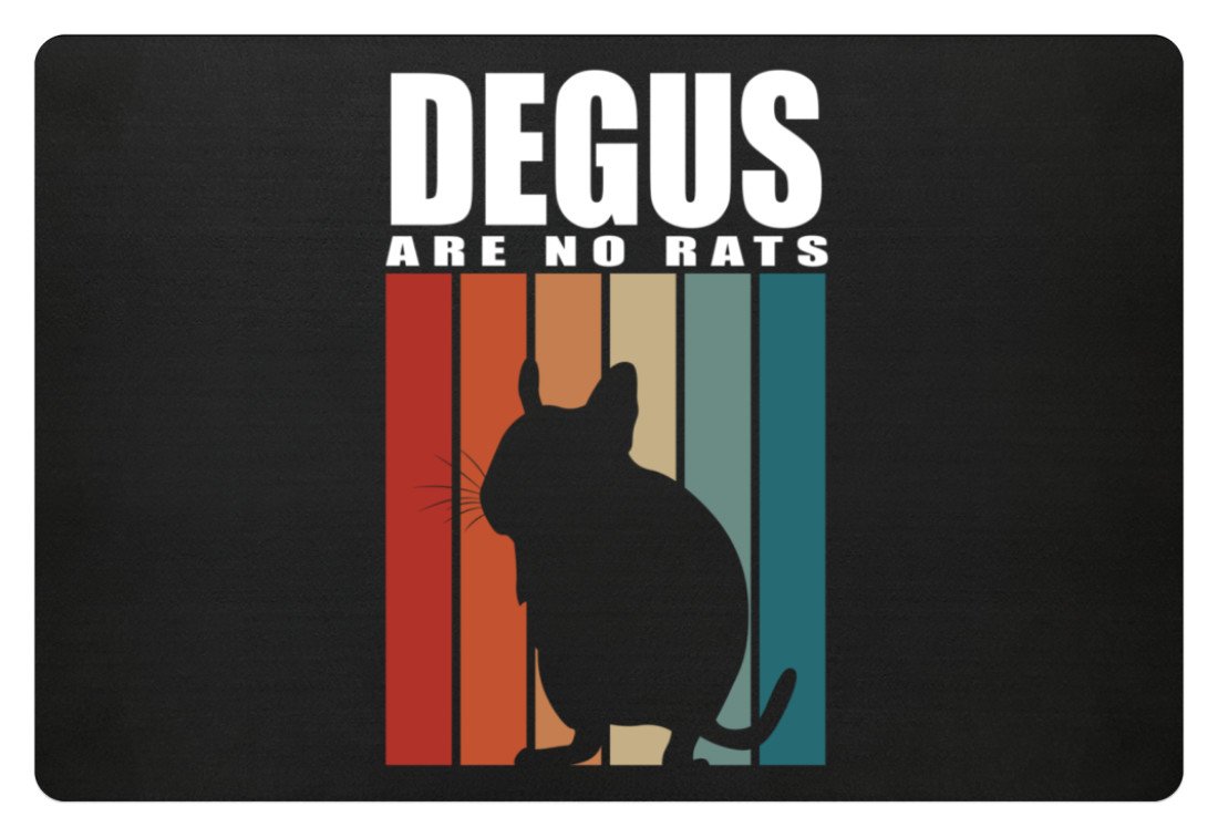 Degus sind keine Ratten Degu | Fußmatte in Dunkelgrün in Größe 60x40cm