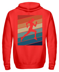 Zeigt vintage runner retro stripes woman zip hoodie in Farbe Schwarz