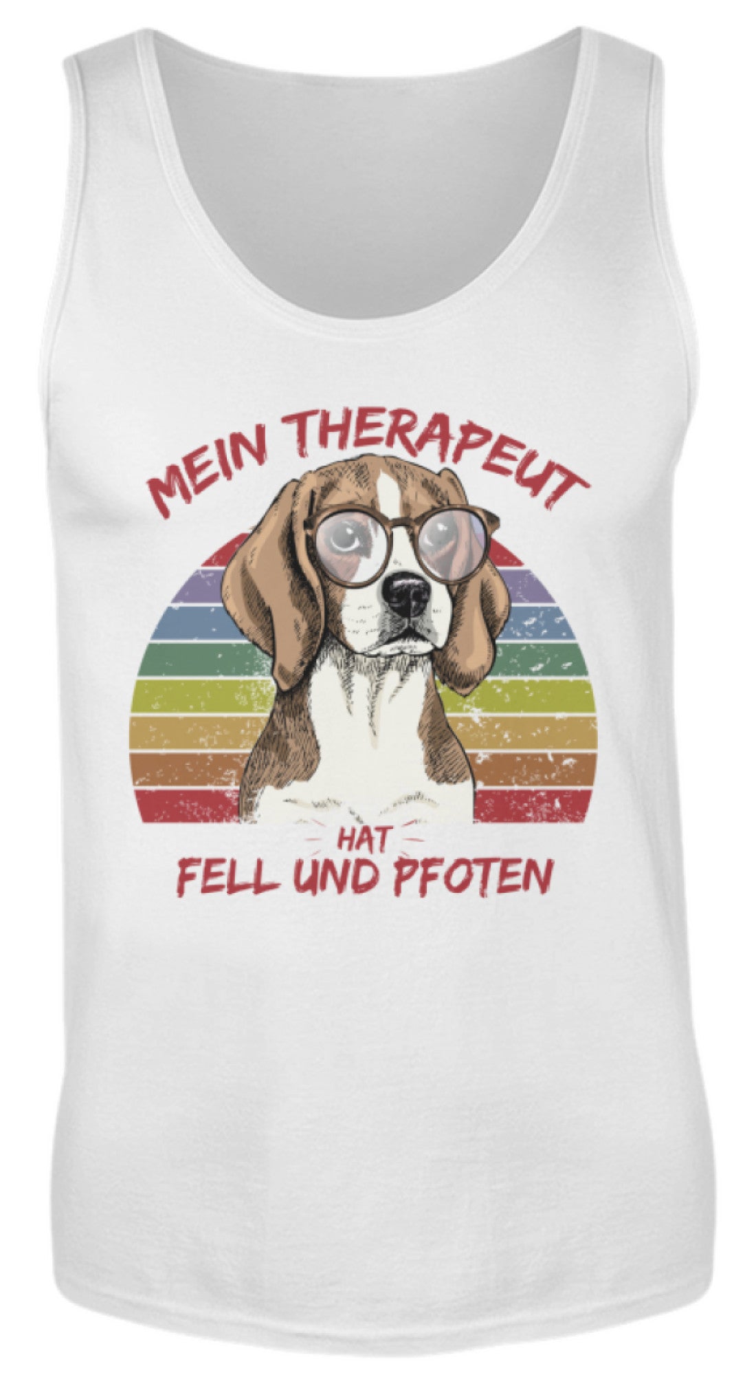 Vintage Beagle Therapeut Spruch | Herren Tank Top in White in Größe S