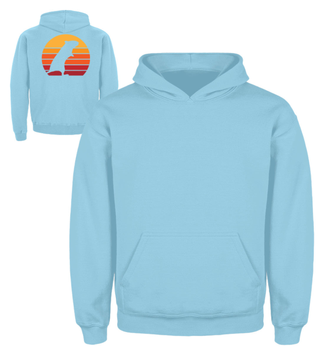 Zeigt gerbil vintage sun retro kinder hoodie in Farbe Feuerrot