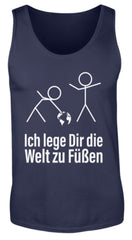 Zeigt ich lege dir die welt zu fussen spruch herren tanktop in Farbe Black