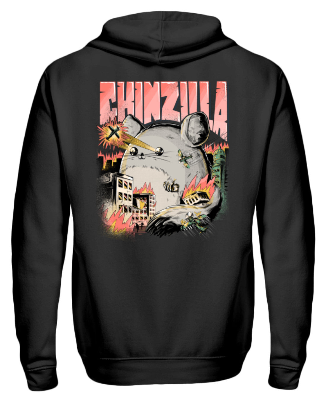 CHINZILLA | Geschenk für Chinchillahalter | Zipper Hoodie in Black in Größe S