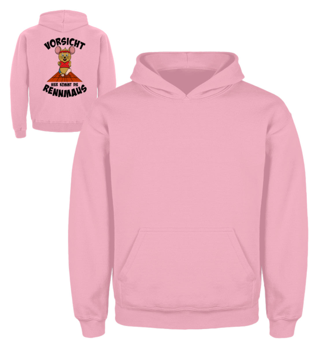 Zeigt motiv fur laufer sprinter marathoni kinder hoodie in Farbe Baby Pink