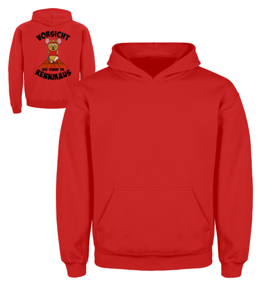 Zeigt motiv fur laufer sprinter marathoni kinder hoodie in Farbe Fire Red