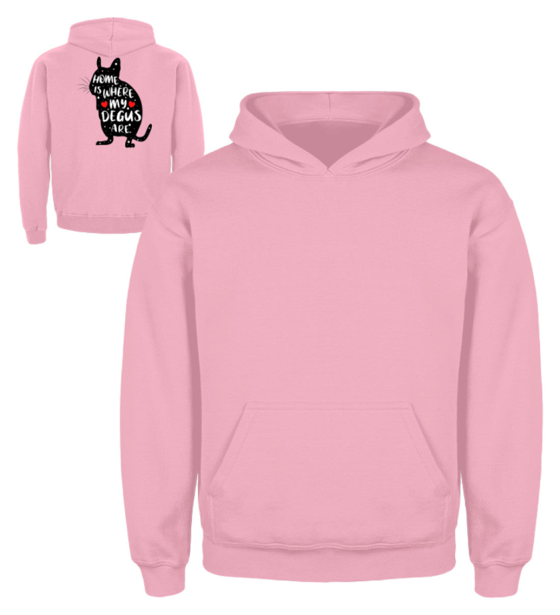 Zeigt funny adorable degu saying rodent kinder hoodie in Farbe Baby Pink