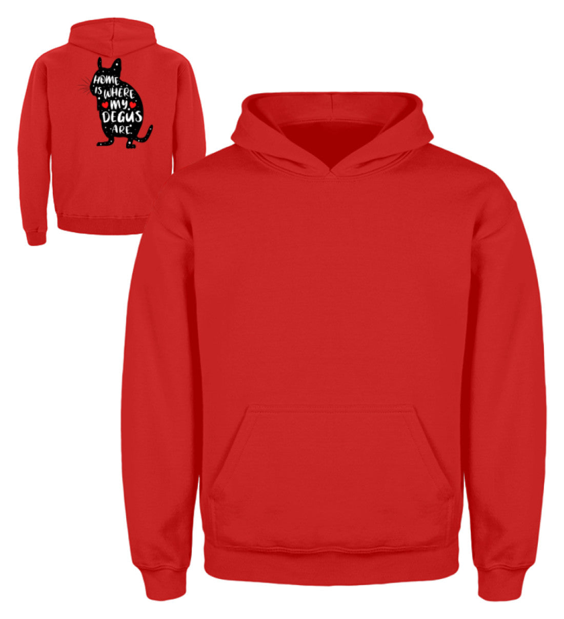 Zeigt funny adorable degu saying rodent kinder hoodie in Farbe Feuerrot