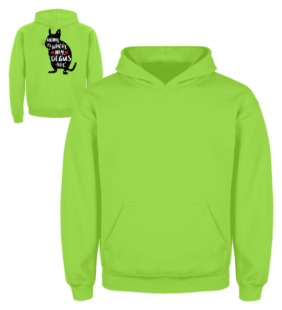 Zeigt funny adorable degu saying rodent kinder hoodie in Farbe Feuerrot