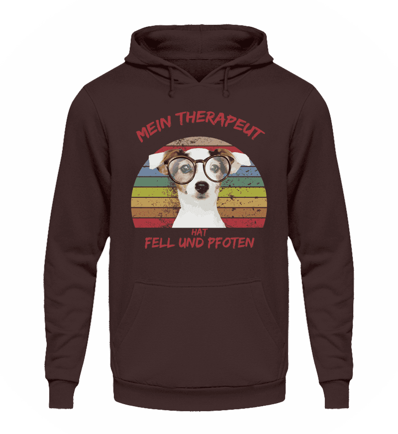 Zeigt jack russel terrier therapeut spruch unisex kapuzenpullover hoodie in Farbe Heather Sport Grey