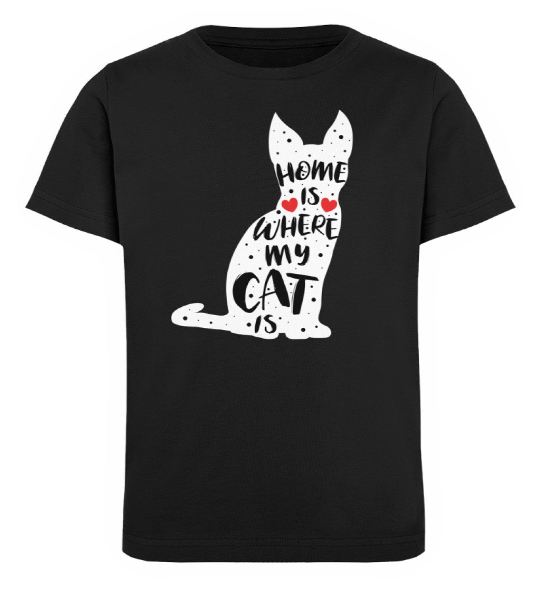 Zeigt home is where my cat is kinder organic t shirt in Farbe Royal Blue